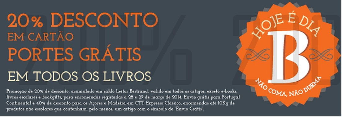 20% de desconto | BERTRAND | até 29 março