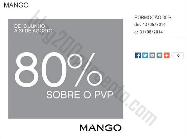 80% de desconto MANGO in The Style Outlets