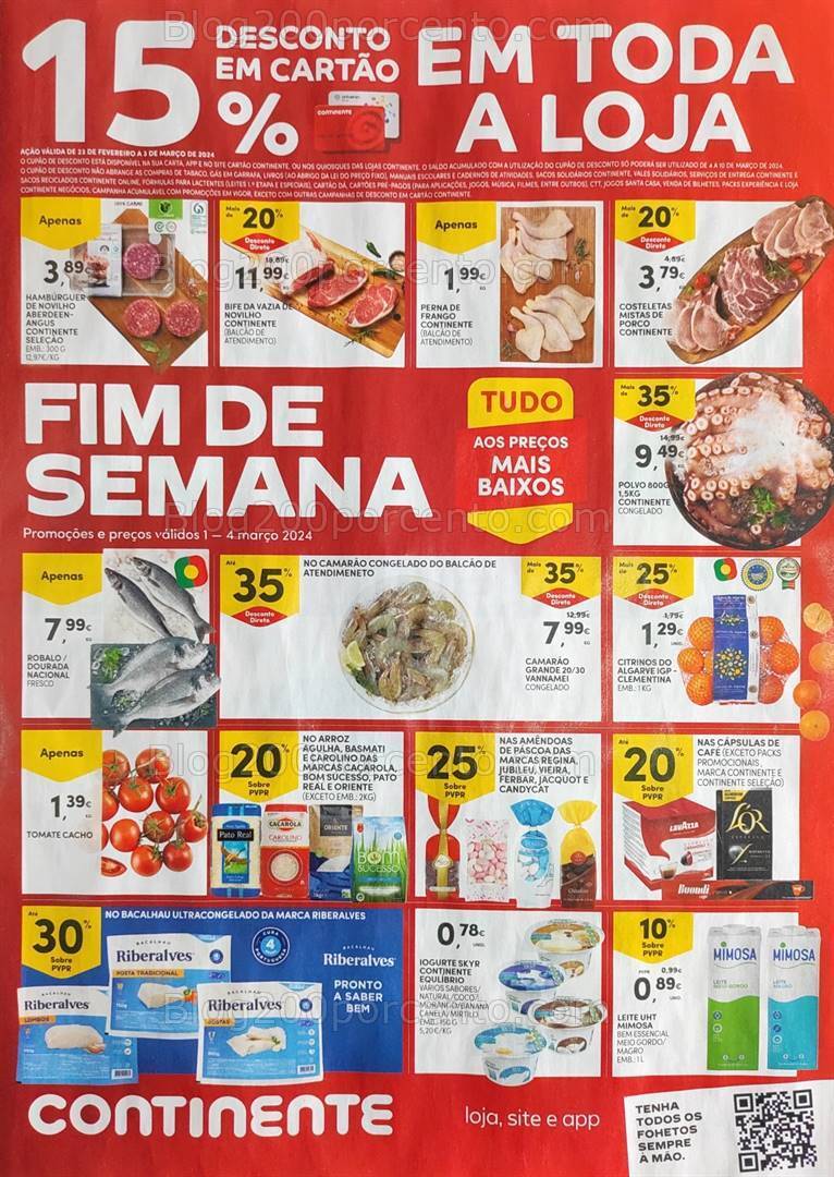 Antevisão Folheto CONTINENTE Promoções Fim de Semana - 1 a 4 março
