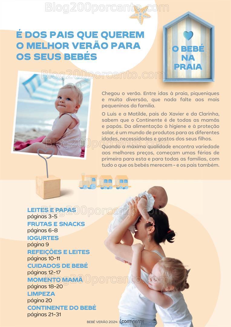 Antevisão Folheto CONTINENTE Bebé Verão Promoções de 2 a 14 julho