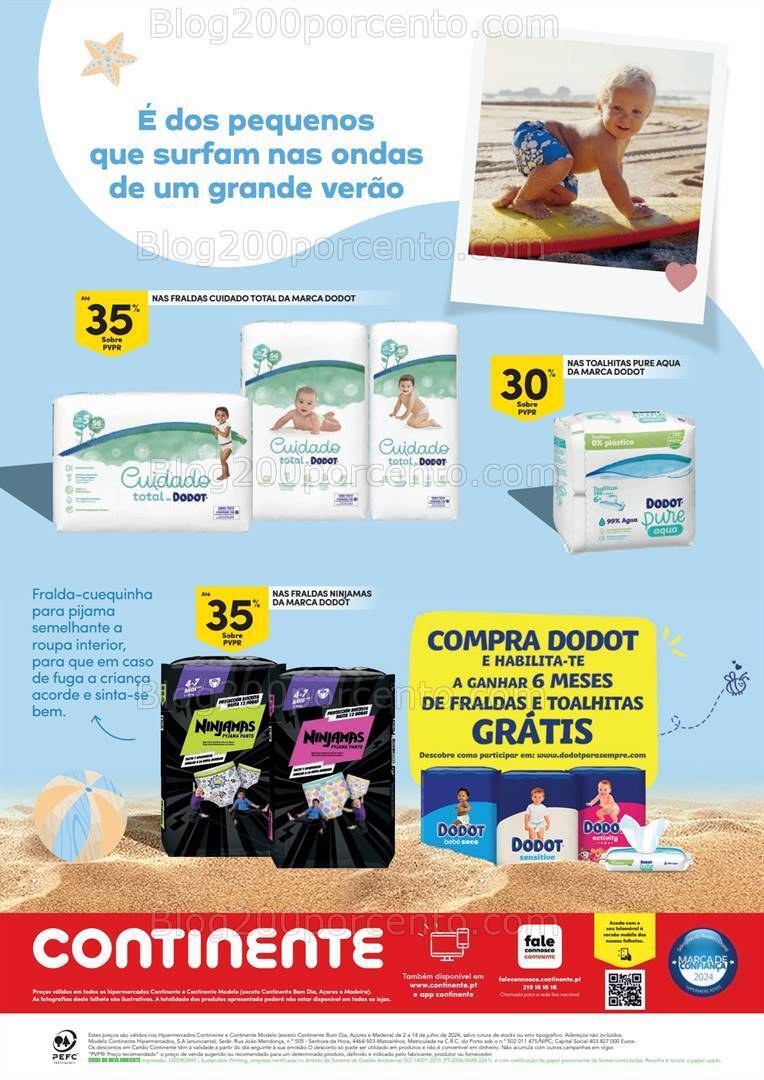 Antevisão Folheto CONTINENTE Bebé Verão Promoções de 2 a 14 julho