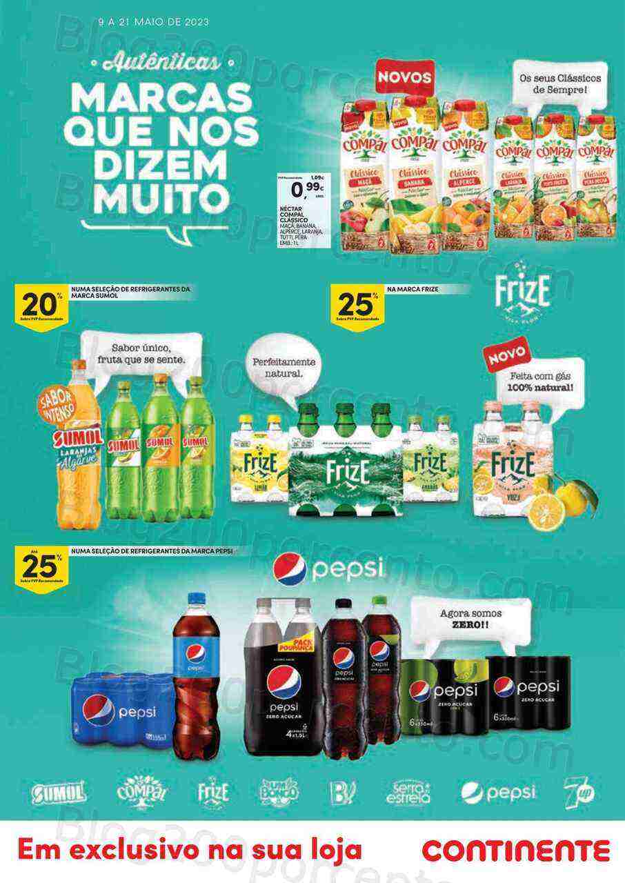 Antevisão Folheto CONTINENTE Bebidas Promoções de 9 a 21 maio