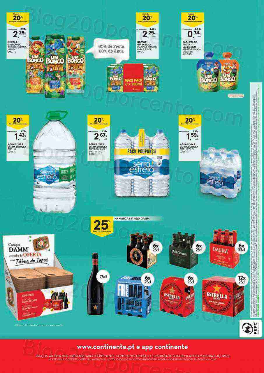 Antevisão Folheto CONTINENTE Bebidas Promoções de 9 a 21 maio