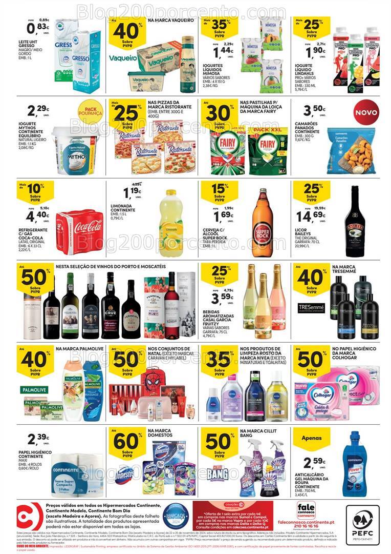 Antevisão Folheto CONTINENTE Promoções Fim de Semana - 22 a 25 novembro