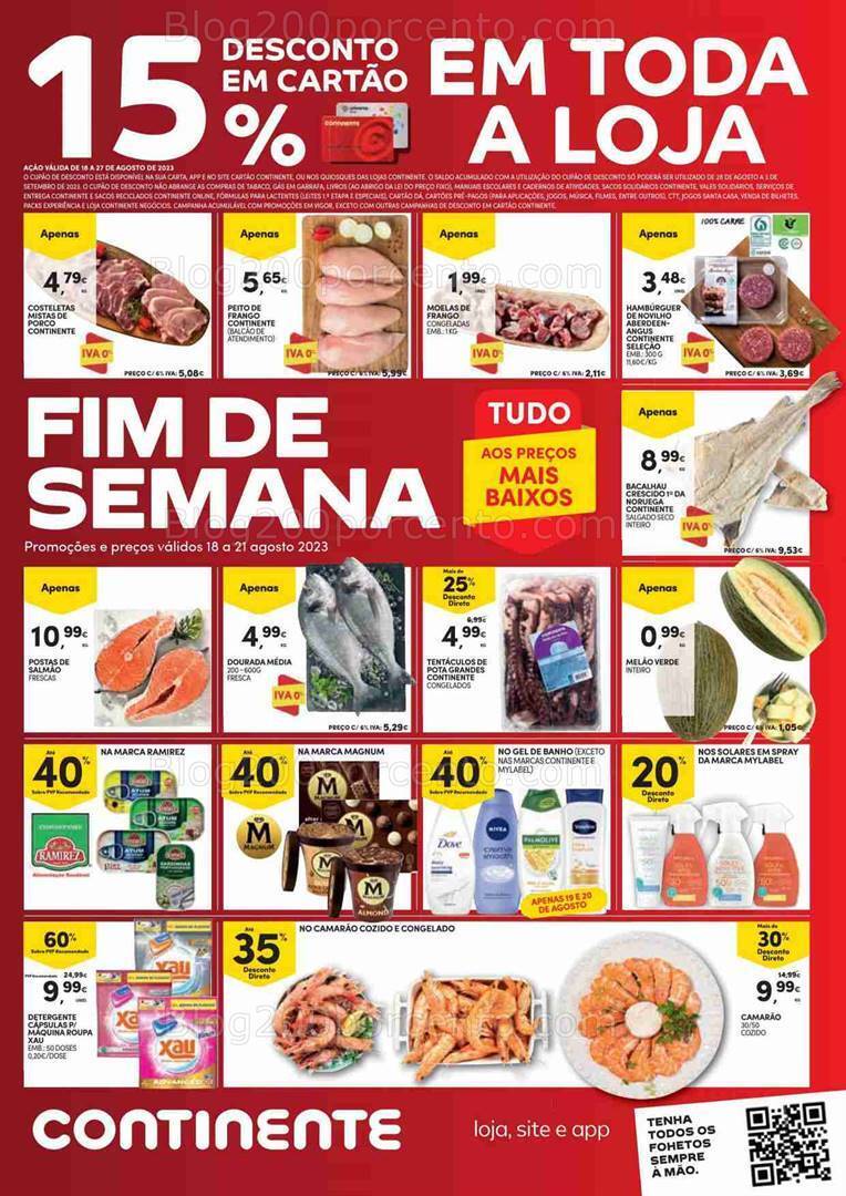 Antevisão Folheto CONTINENTE Promoções Fim de Semana - 18 a 21 agosto
