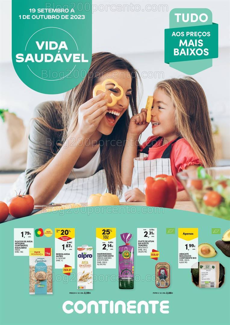 Antevisão Folheto CONTINENTE Vida Saudável Promoções de 19 setembro a 1 outubro