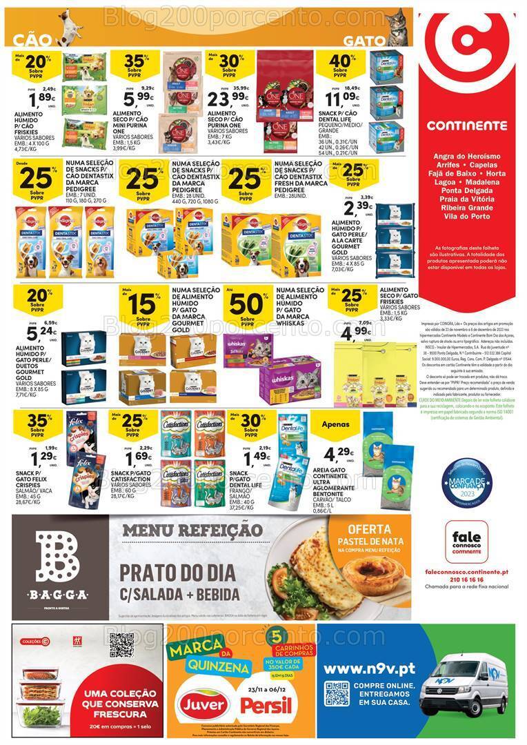 Antevisão Folheto CONTINENTE Açores Promoções de 23 novembro a 6 dezembro