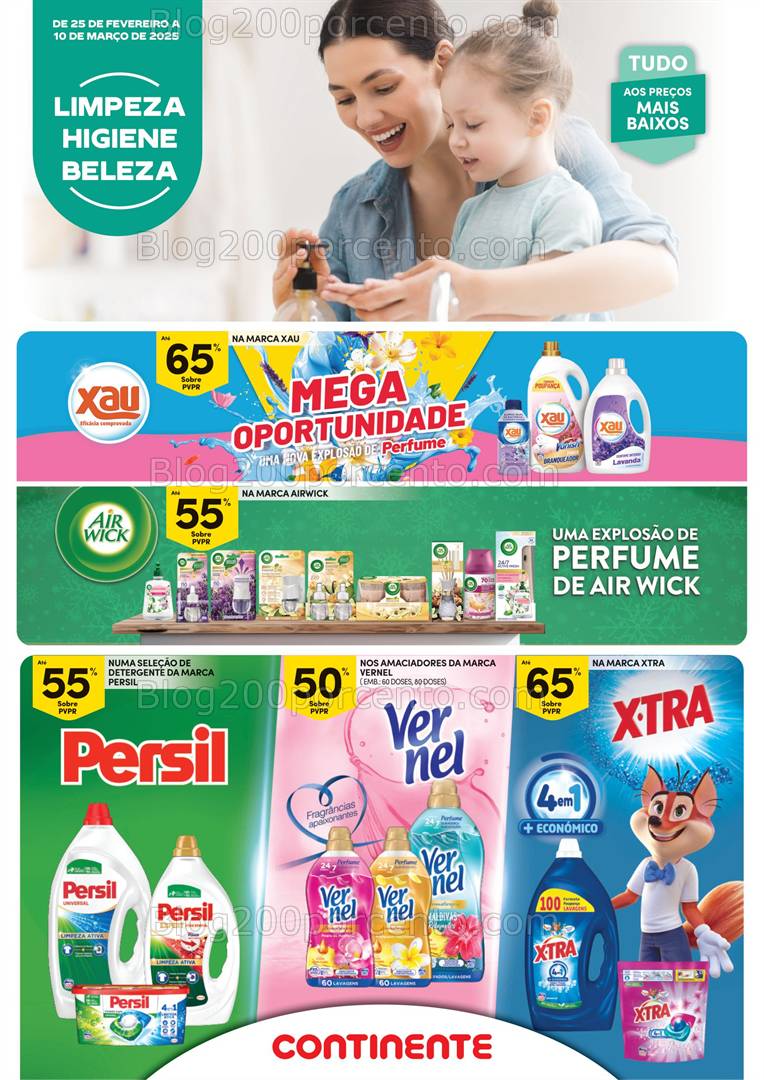 Antevisão Folheto CONTINENTE Limpeza, Higiene e Beleza - 25 fevereiro a 10 março