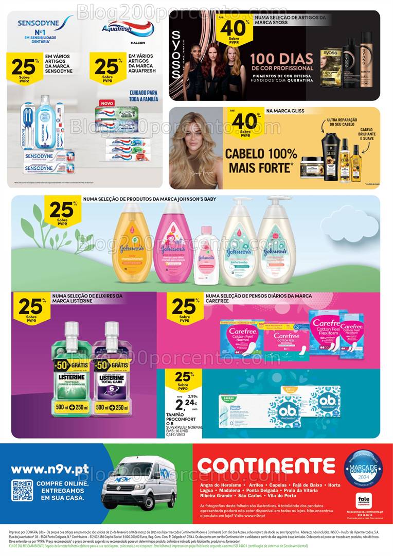 Antevisão Folheto CONTINENTE Limpeza, Higiene e Beleza - 25 fevereiro a 10 março