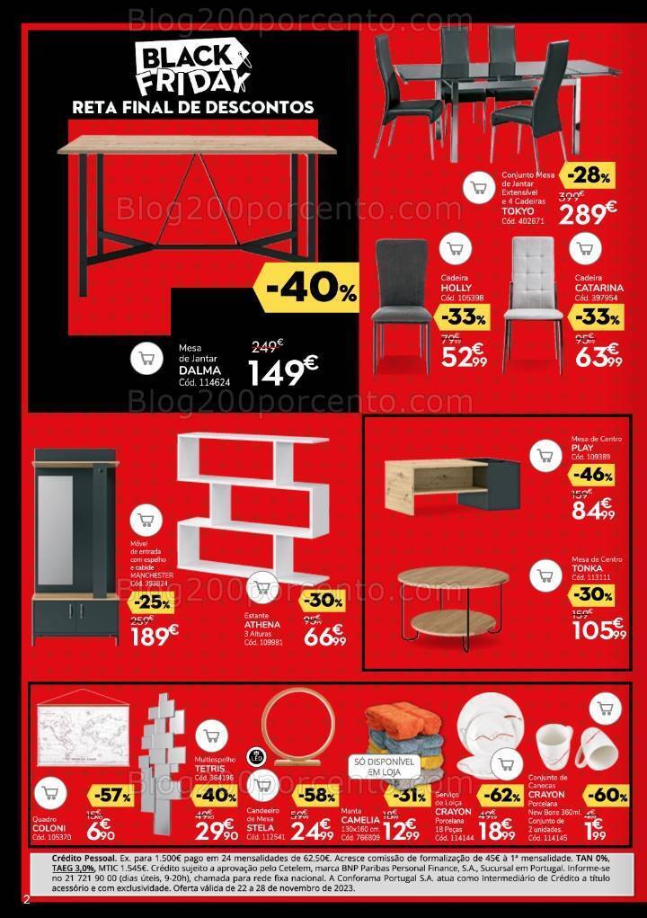 Antevisão Folheto CONFORAMA Black Friday Promoções de 22 a 28 novembro