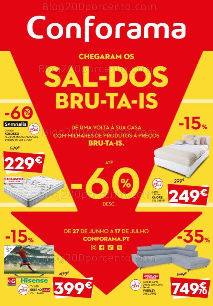 Antevisão Folheto CONFORAMA Saldos Promoções 27 julho a 17 julho