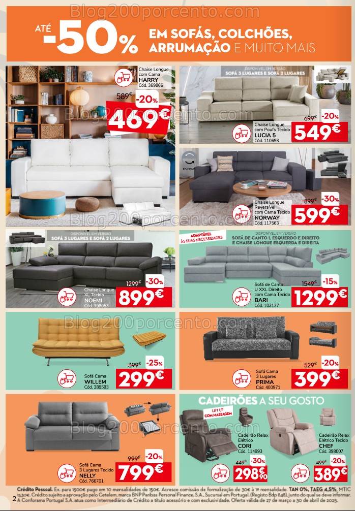 Antevisão Folheto CONFORAMA Promoções 27 março a 30 abril
