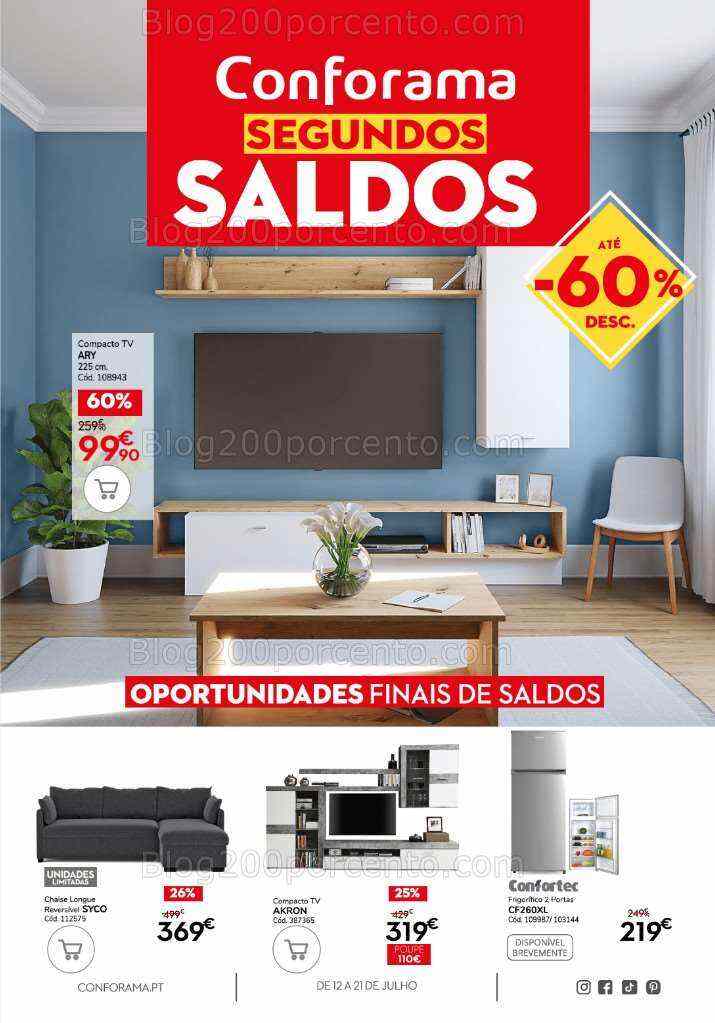 Antevisão Folheto CONFORAMA Promoções de 12 a 21 julho