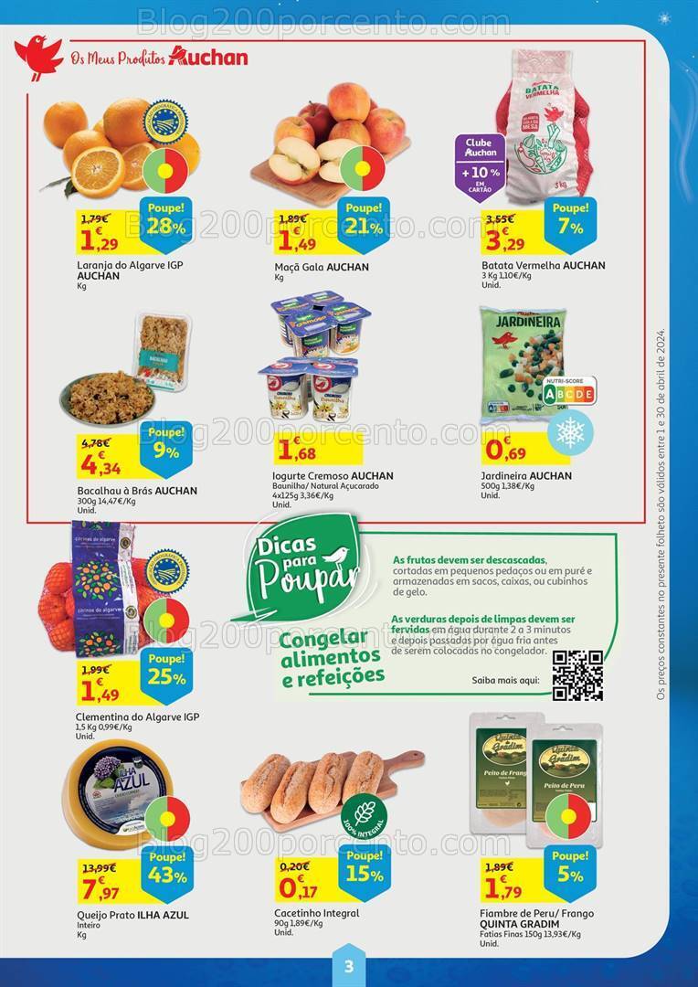 Antevisão Folheto AUCHAN Preços Congelados Promoções de 1 a 30 abril