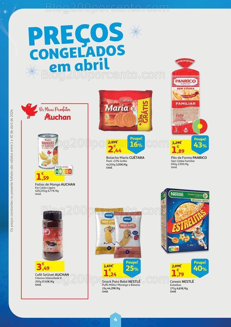 Antevisão Folheto AUCHAN Preços Congelados Promoções de 1 a 30 abril