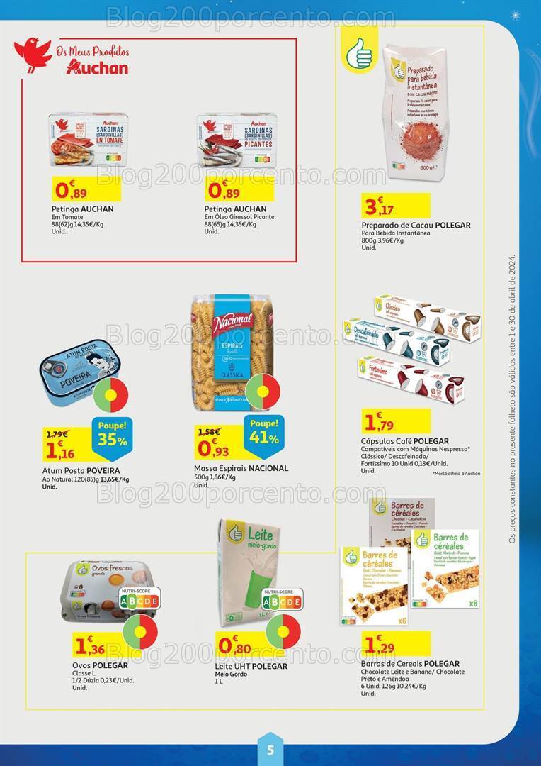 Antevisão Folheto AUCHAN Preços Congelados Promoções de 1 a 30 abril