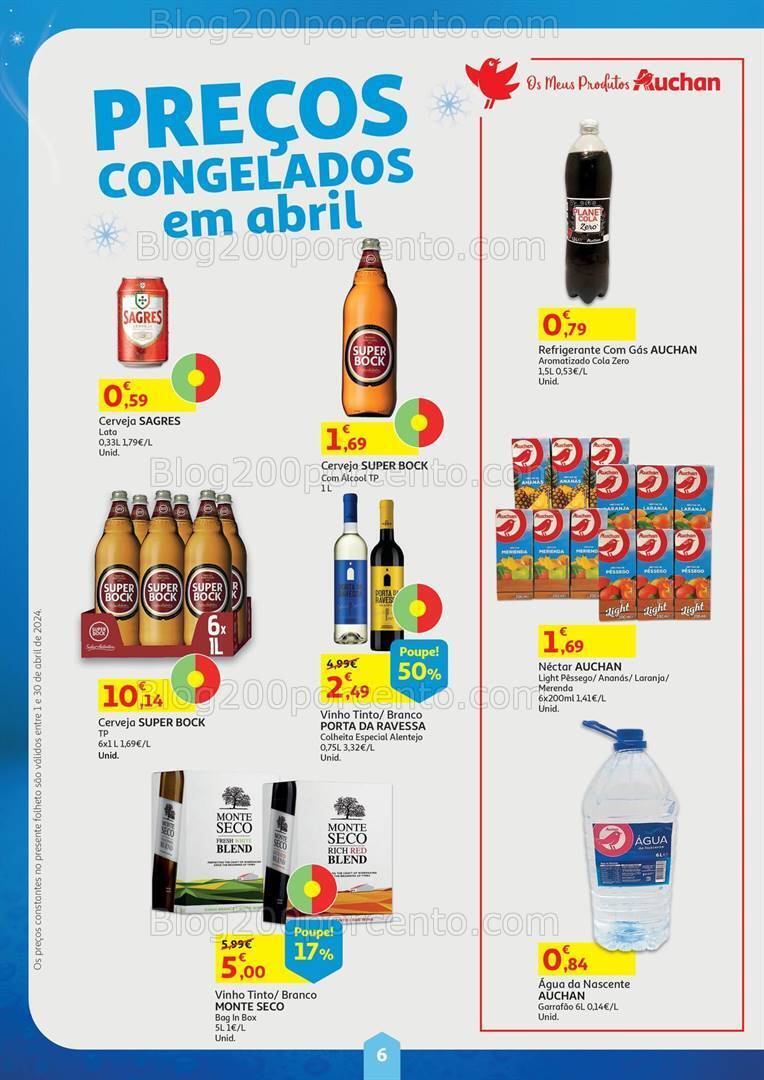 Antevisão Folheto AUCHAN Preços Congelados Promoções de 1 a 30 abril