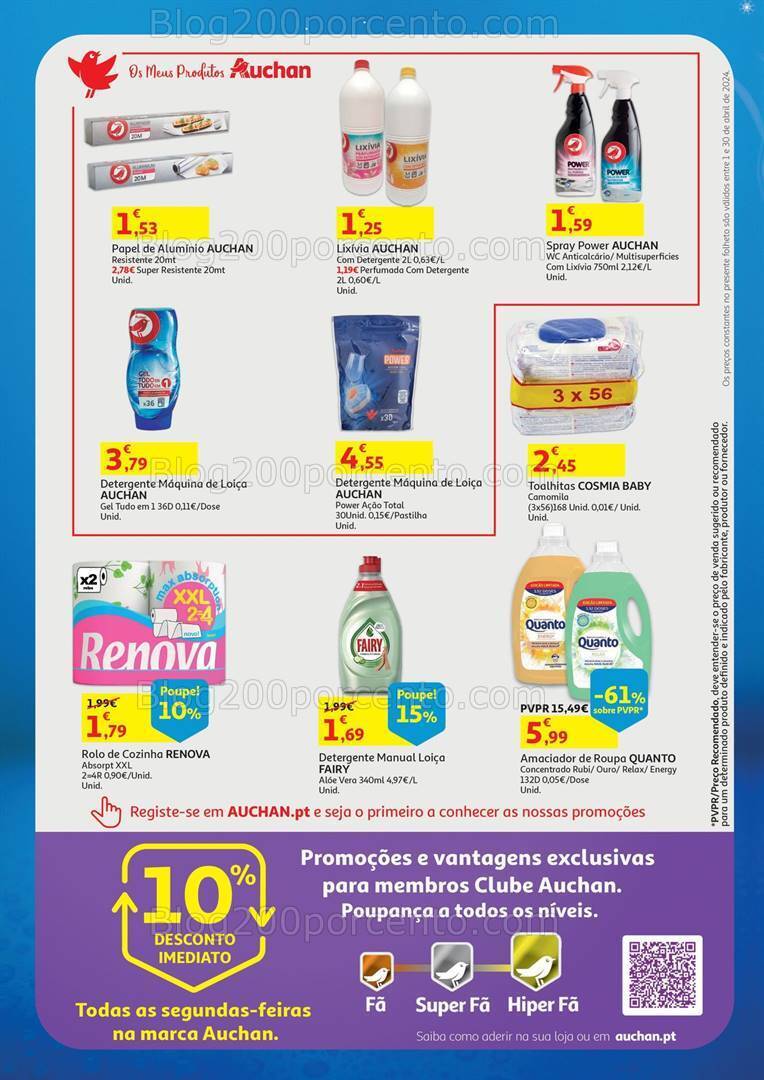 Antevisão Folheto AUCHAN Preços Congelados Promoções de 1 a 30 abril