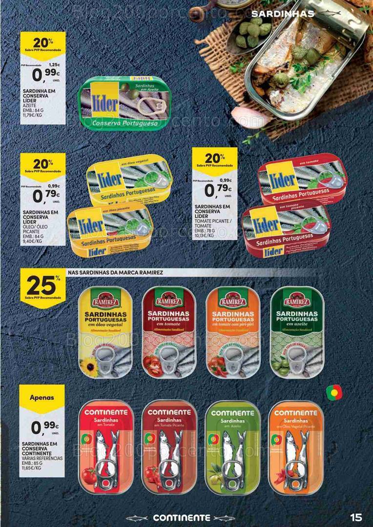 Antevisão Folheto CONTINENTE Especial Conservas Promoções de 15 agosto a 3 setembro