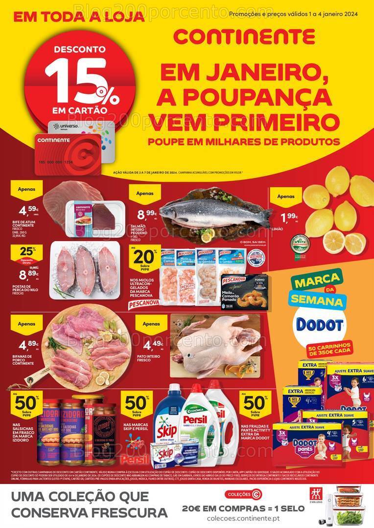 Antevisão Folheto CONTINENTE Promoções de 1 a 4 janeiro