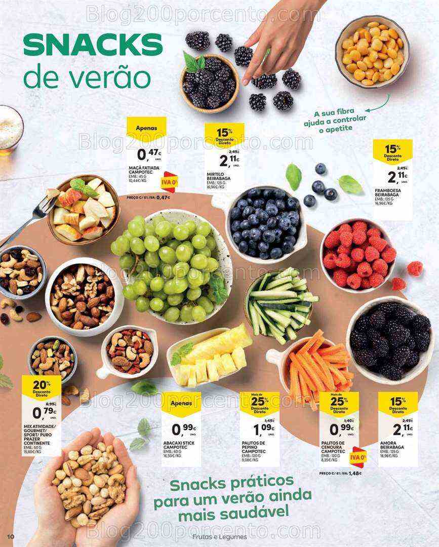 Antevisão Folheto CONTINENTE Especial Frutas e Legumes Promoções de 11 a 23 julho