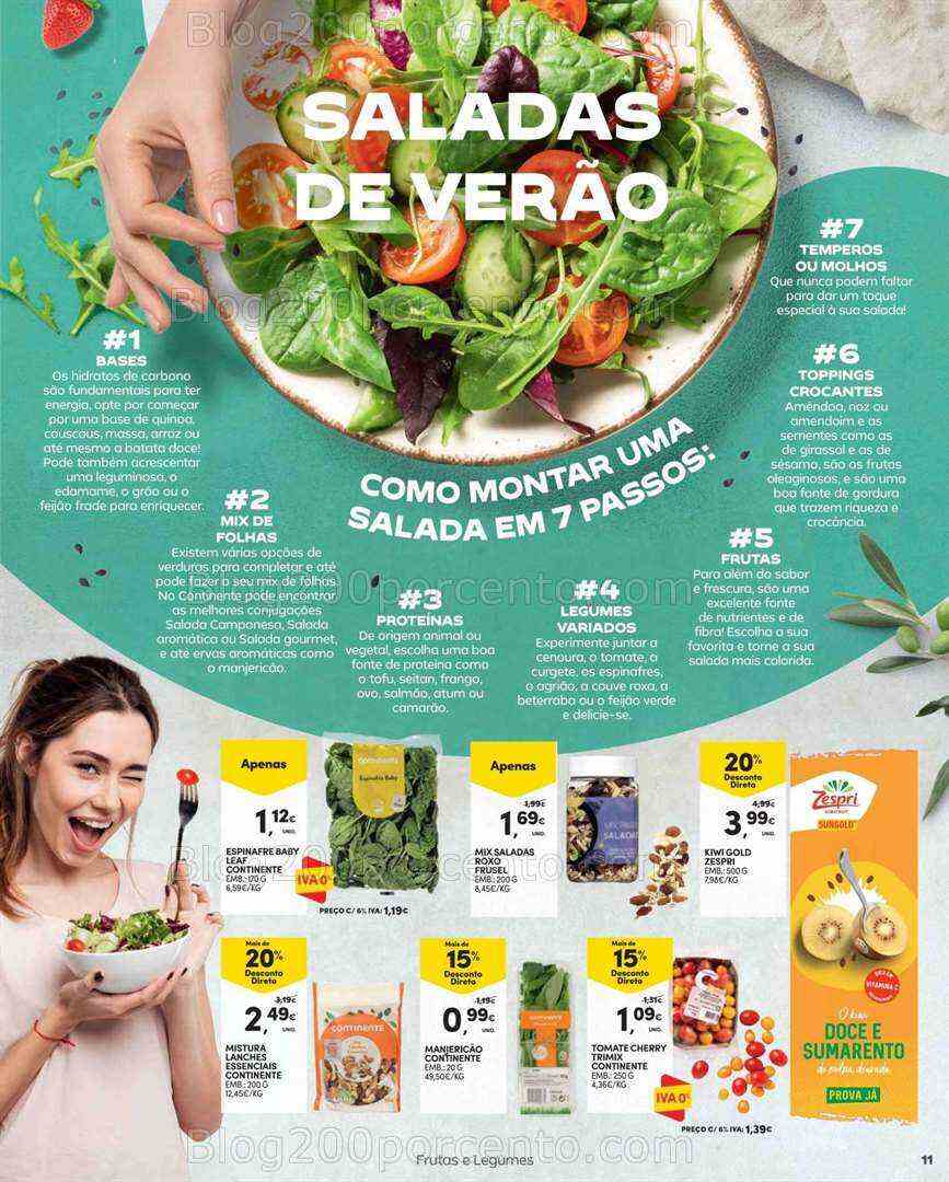 Antevisão Folheto CONTINENTE Especial Frutas e Legumes Promoções de 11 a 23 julho