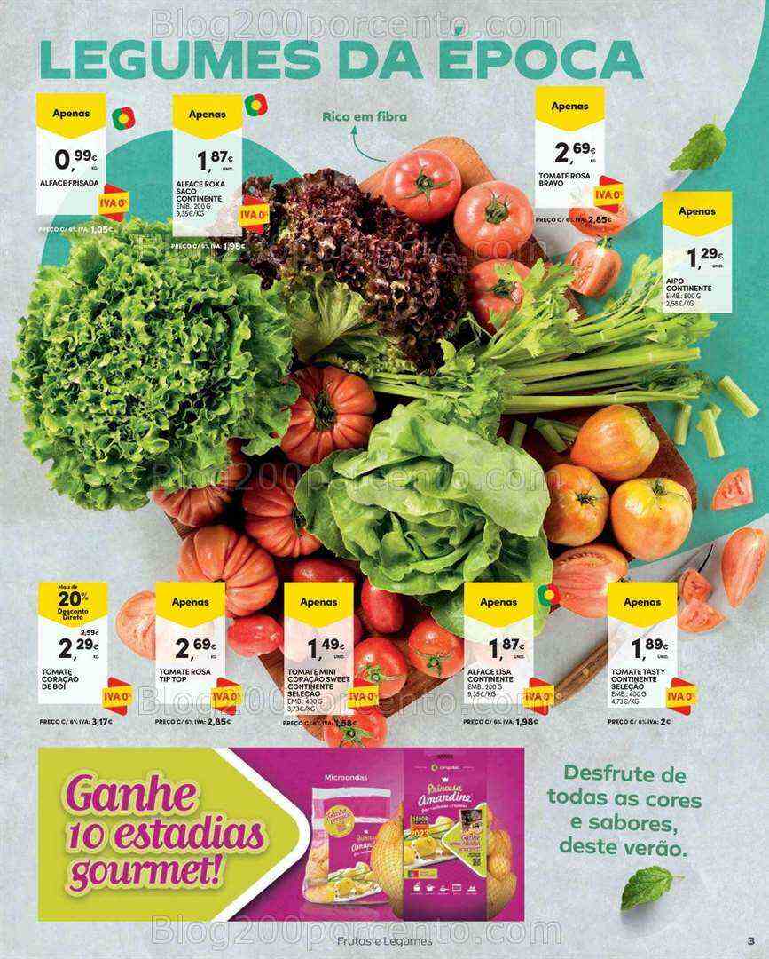 Antevisão Folheto CONTINENTE Especial Frutas e Legumes Promoções de 11 a 23 julho