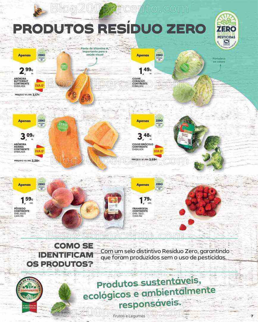 Antevisão Folheto CONTINENTE Especial Frutas e Legumes Promoções de 11 a 23 julho