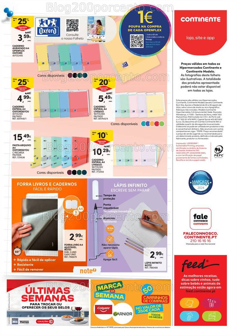 Antevisão Folheto CONTINENTE Promoções de 20 a 26 agosto