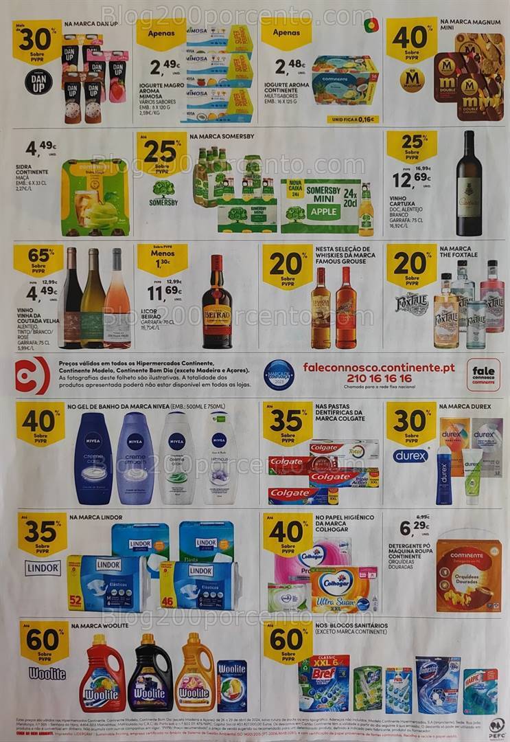 Antevisão Folheto CONTINENTE Promoções Fim de Semana de 26 a 29 abril