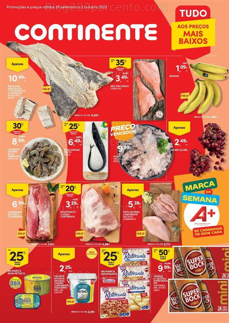 Antevisão Folheto CONTINENTE Promoções de 26 setembro a 2 outubro