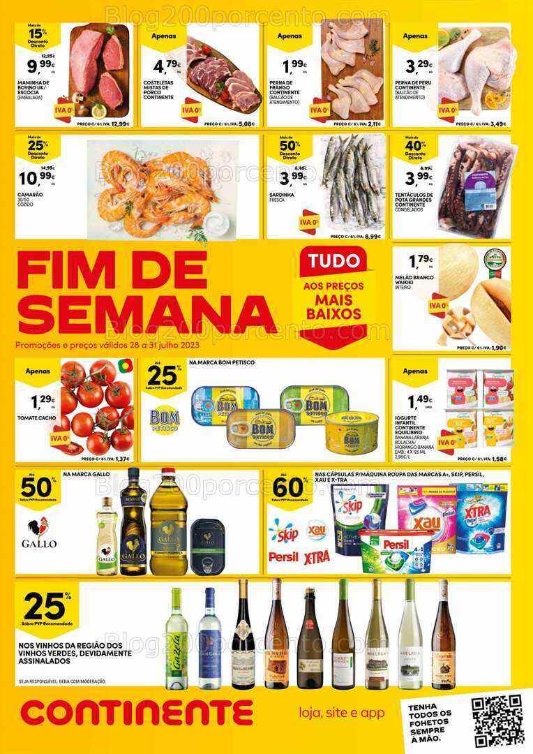 Antevisão Folheto CONTINENTE Promoções Fim de Semana - 28 a 31 julho