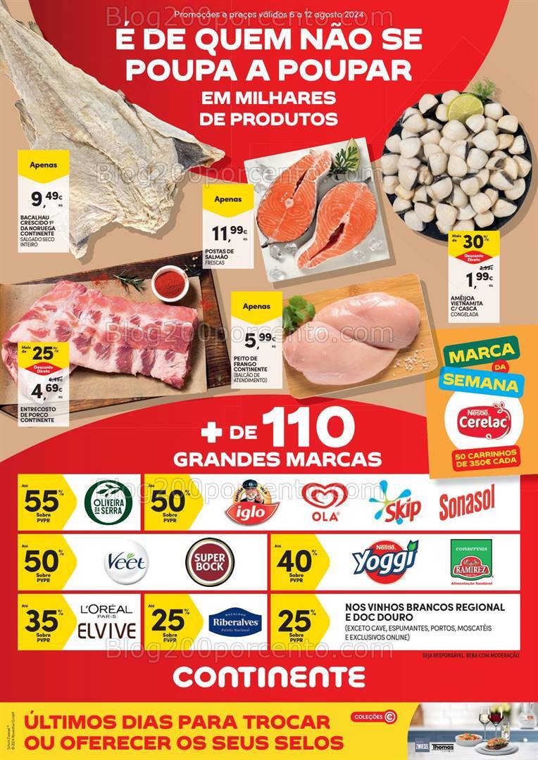 Antevisão Folheto CONTINENTE Promoções de 6 a 12 agosto