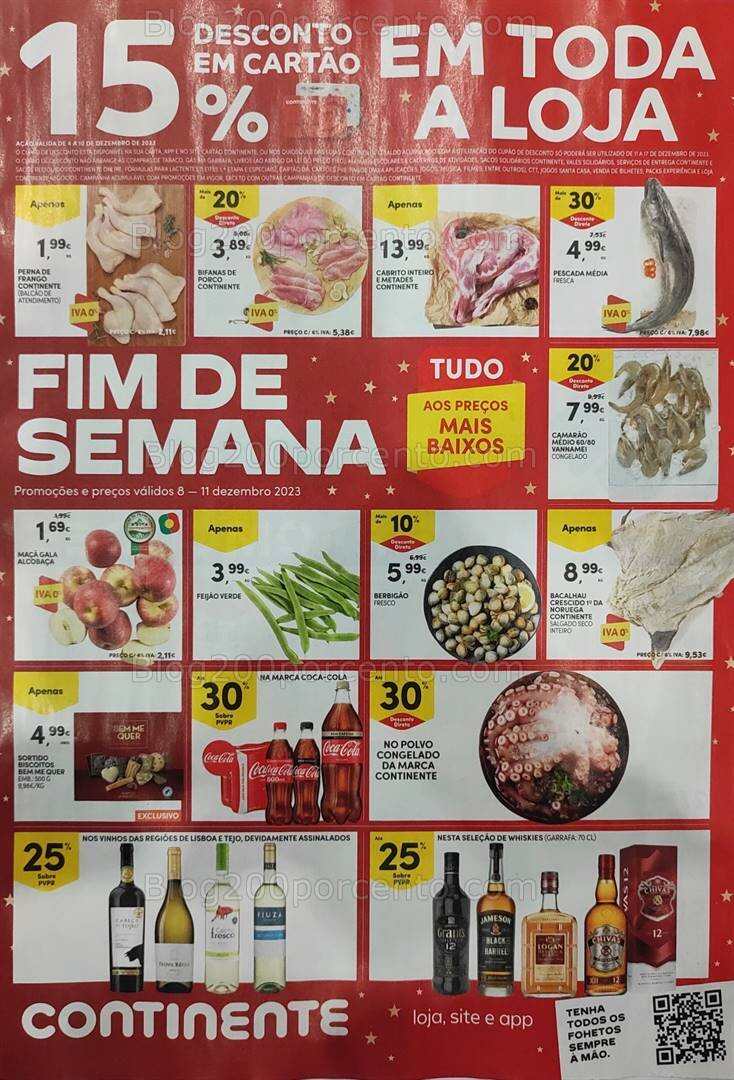 Antevisão Folheto CONTINENTE Promoções Fim de Semana - 8 a 11 dezembro