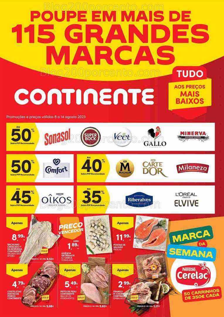 Antevisão Folheto CONTINENTE Promoções de 8 a 14 agosto