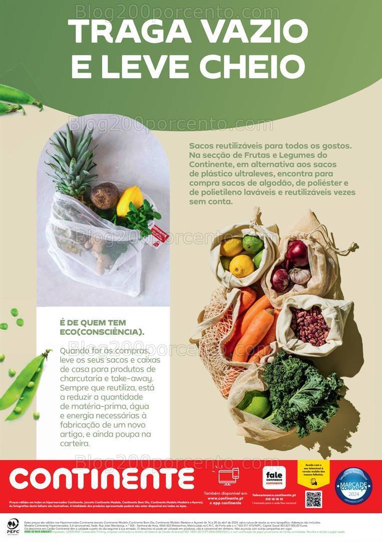 Antevisão Folheto CONTINENTE Alimentação Saudável Promoções de 16 a 28 abril