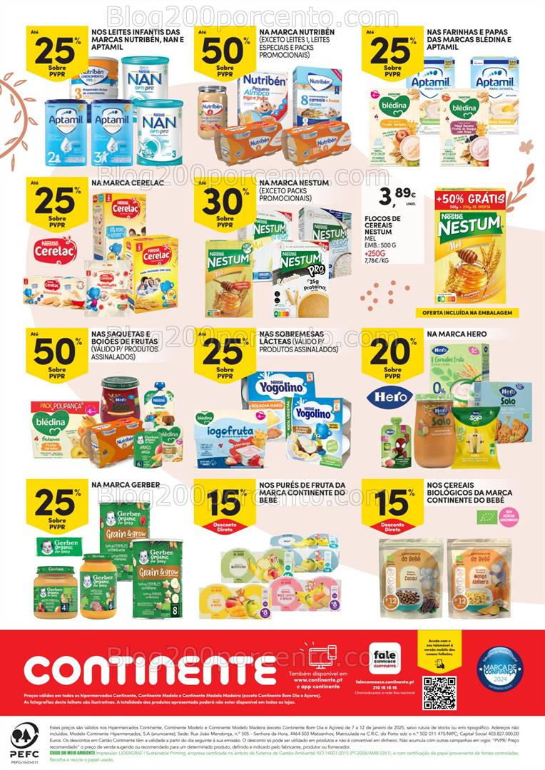 Antevisão Folheto CONTINENTE Bebé Promoções de 7 a 12 janeiro