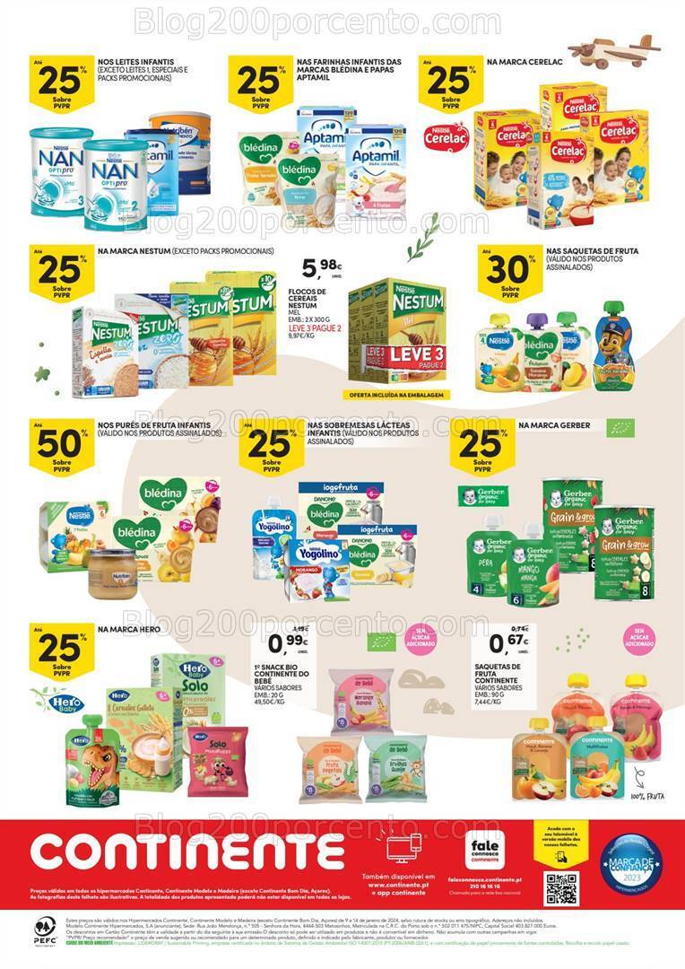 Antevisão Folheto CONTINENTE Bebé Promoções de 9 a 14 janeiro
