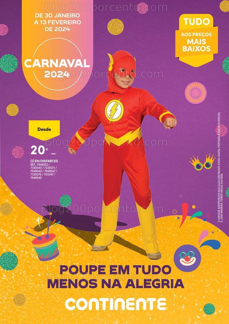 Antevisão Folheto CONTINENTE Carnaval Promoções de 30 janeiro a 13 fevereiro
