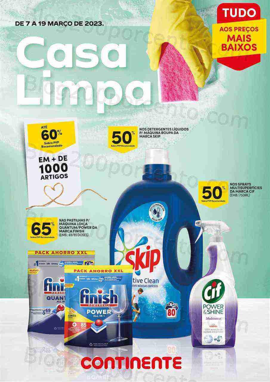 Antevisão Folheto CONTINENTE Especial Limpeza Promoções de 7 a 19 março