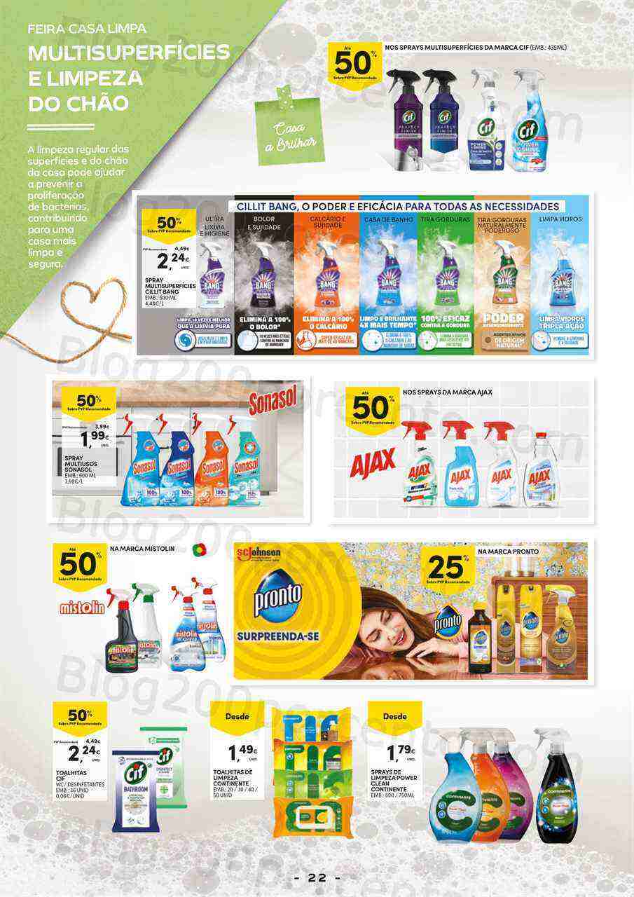 Antevisão Folheto CONTINENTE Especial Limpeza Promoções de 7 a 19 março