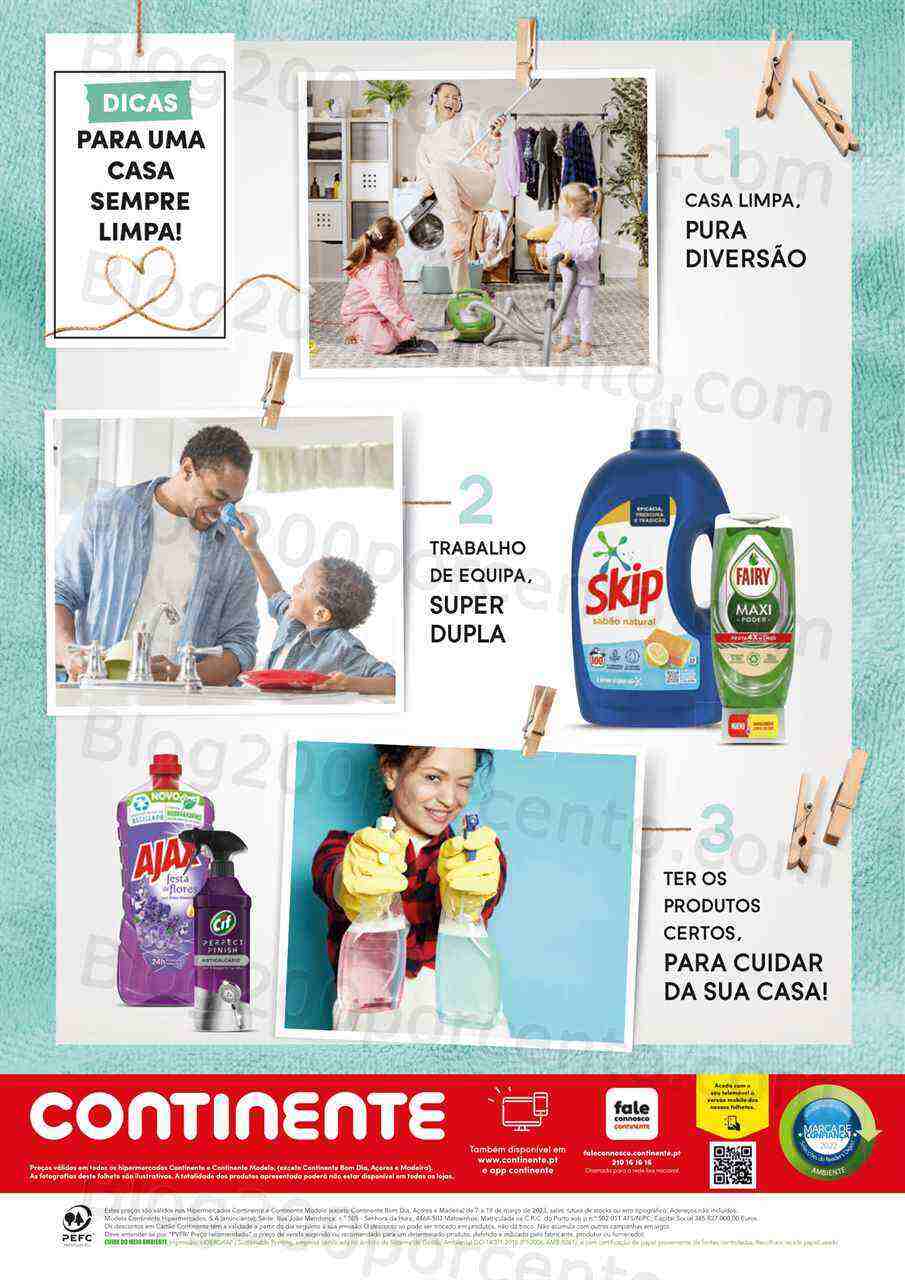Antevisão Folheto CONTINENTE Especial Limpeza Promoções de 7 a 19 março