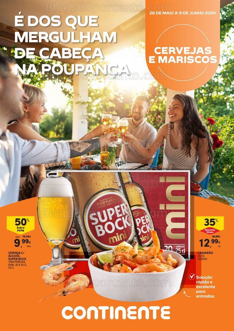 Antevisão Folheto CONTINENTE Cervejas e Mariscos - 28 maio a 9 junho