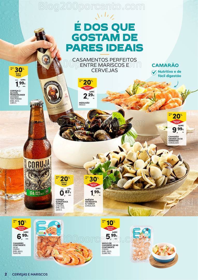 Antevisão Folheto CONTINENTE Cervejas e Mariscos - 28 maio a 9 junho