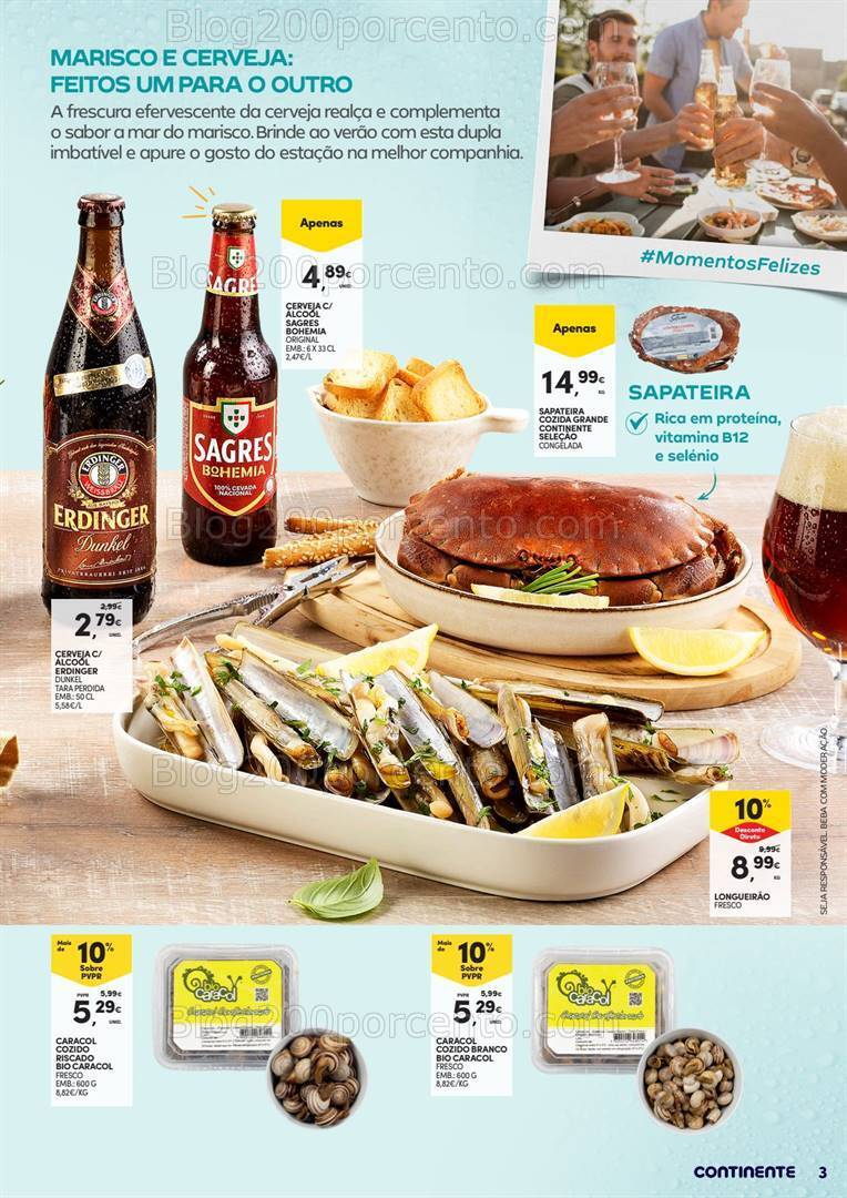 Antevisão Folheto CONTINENTE Cervejas e Mariscos - 28 maio a 9 junho
