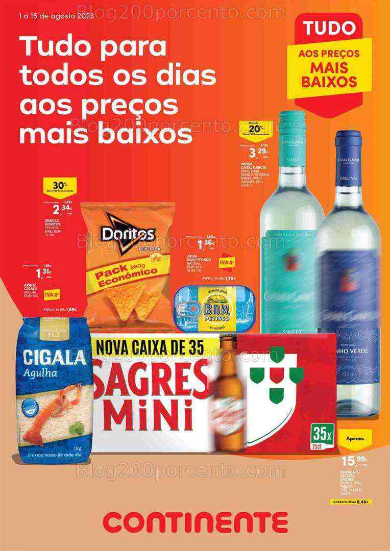 Antevisão Folheto CONTINENTE Extra Promoções de 1 a 15 agosto