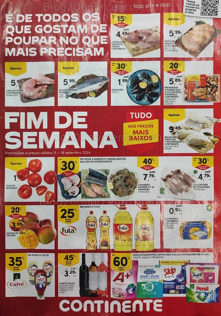 Antevisão Folheto CONTINENTE Promoções Fim de Semana - 13 a 16 setembro