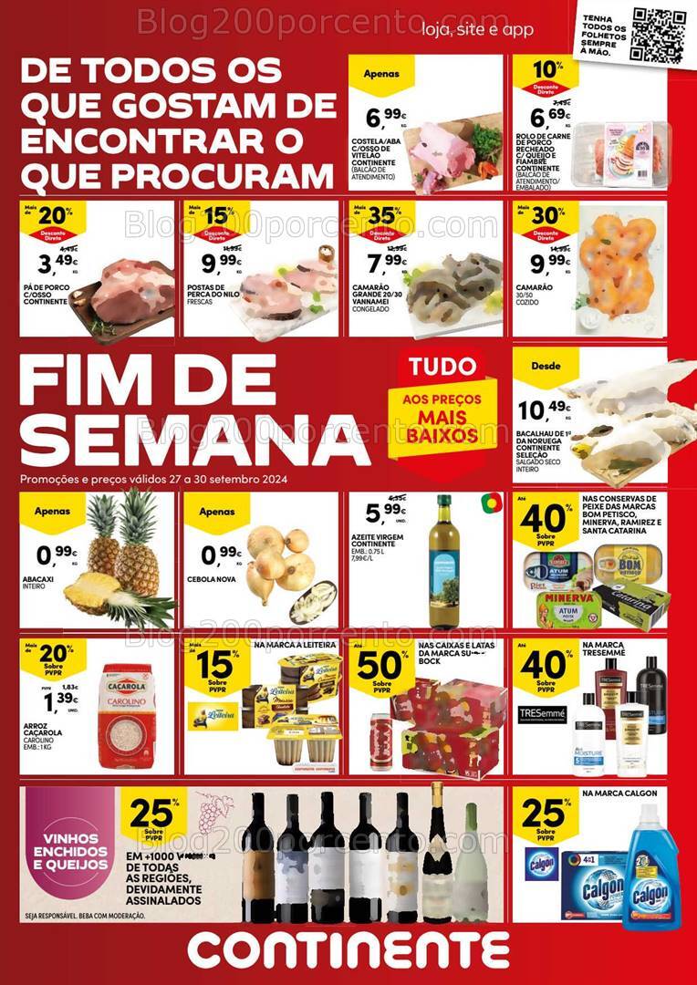 Antevisão Folheto CONTINENTE Fim de Semana Promoções de 28 a 30 setembro