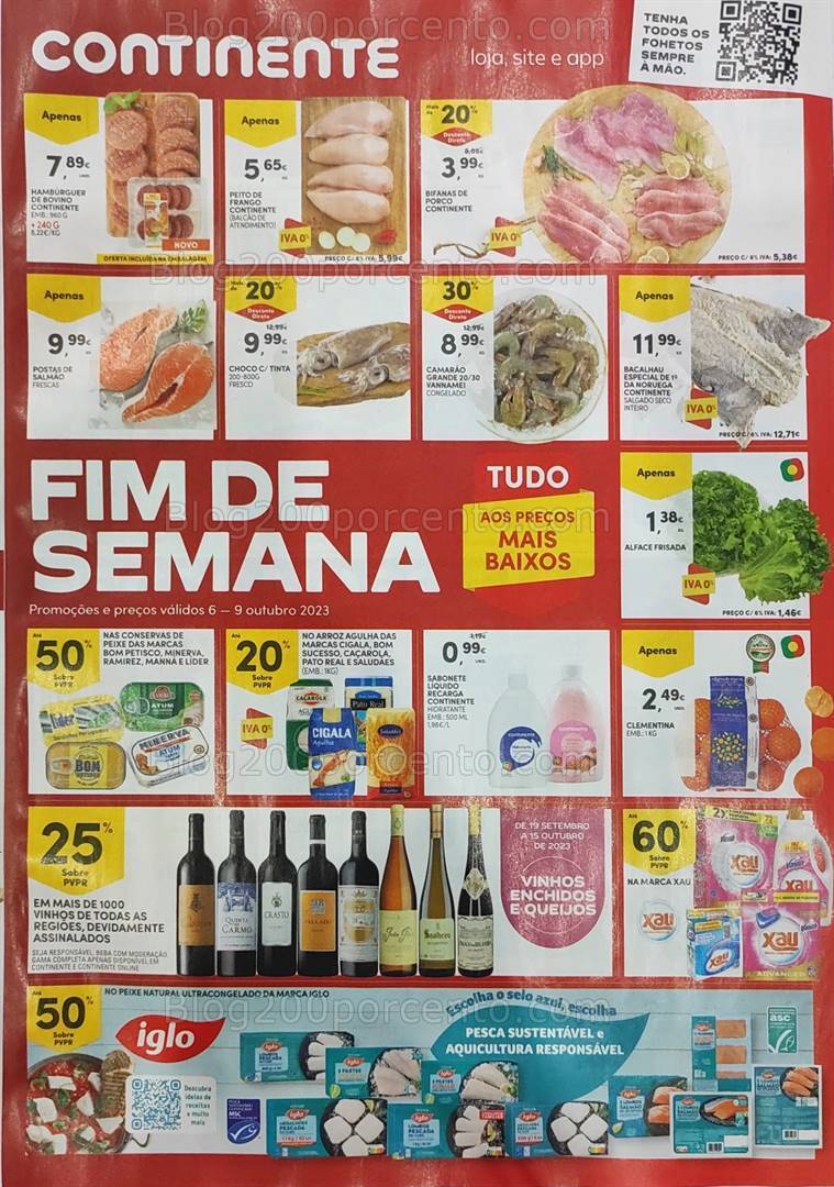 Antevisão Folheto CONTINENTE Promoções Fim de Semana - 6 a 9 outubro