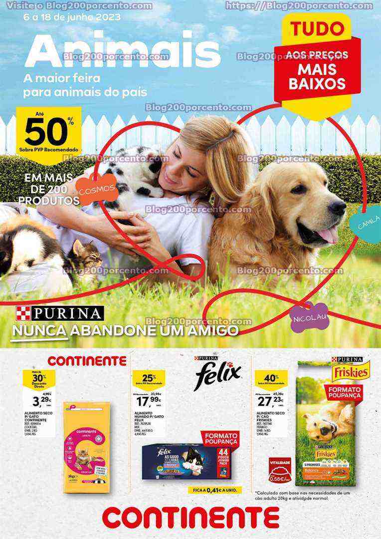 Antevisão Folheto CONTINENTE Feira Animal Promoções de 6 a 18 junho